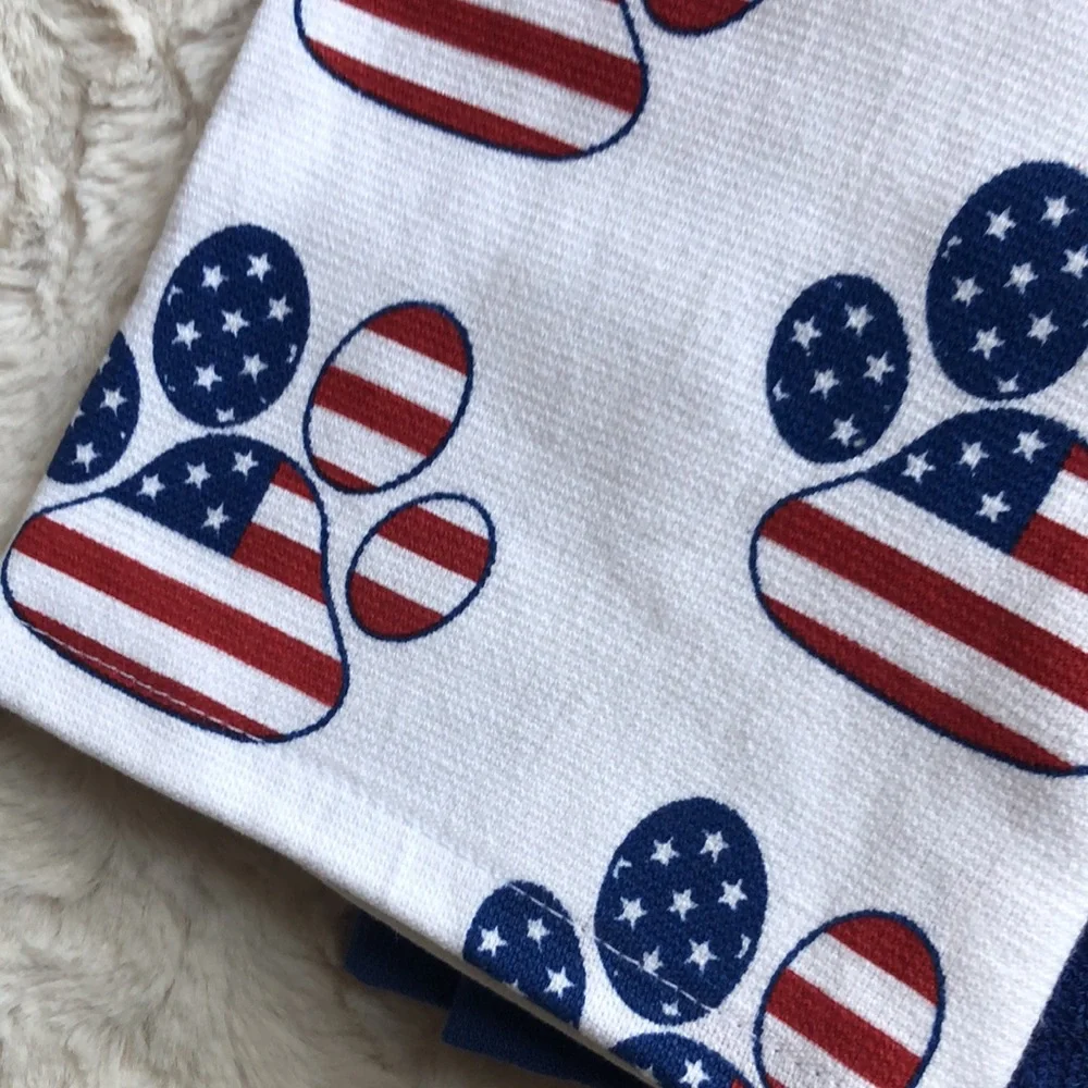 Deborah Connolly Patriotic PAWS Kitchen Towels